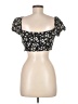Pull&Bear 100% Viscose Black Short Sleeve Top Size M - photo 2