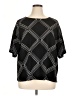 Chico's 100% Polyester Argyle Black Short Sleeve Blouse Size XL (3) - photo 1