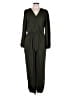Pretty Garden 100% Polyester Solid Green Jumpsuit Size L - photo 1
