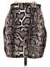 Shein Animal Print Brown Silver Faux Leather Skirt Size 4 - photo 2
