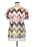 New Directions 100% Polyester Chevron-herringbone Brown Short Sleeve Blouse Size XL - photo 2