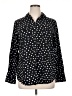 Chico's Polka Dots Black Long Sleeve Button-Down Shirt Size XL (3) - photo 1