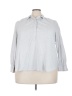 Lane Bryant Stripes Gray 3/4 Sleeve Button-Down Shirt Size 22 - 24 Plus - photo 1