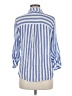 Vixbe 100% Rayon Stripes Blue 3/4 Sleeve Button-Down Shirt Size M - photo 2