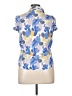 Joy Joy 100% Viscose Print Blue Sleeveless Button-Down Shirt Size XL - photo 2