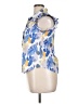 Joy Joy 100% Viscose Print Blue Sleeveless Button-Down Shirt Size XL - photo 5