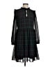 J.Crew 100% Polyester Plaid Green Casual Dress Size XS - photo 1