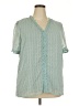 Unbranded 100% Polyester Polka Dots Teal Short Sleeve Blouse Size 2X - photo 1