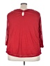 Always Indigo 100% Polyester Red 3/4 Sleeve Blouse Size 3X - photo 2