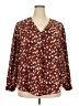 Lush 100% Polyester Burgundy Long Sleeve Blouse Size 2X - photo 1