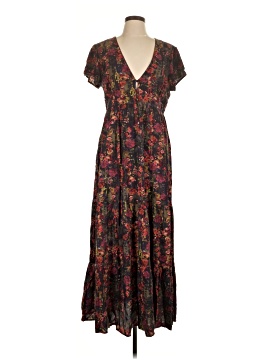 blue dress for baby girl Boho Hippie Floral Printed Midi Dress – Buddhatrends main image 0