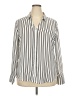 Worthington 100% Polyester Stripes Ivory Long Sleeve Blouse Size XXL - photo 1