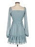 1.State 100% Polyester Solid Blue Casual Dress Size XS - photo 2