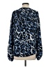 Cache 100% Polyester Animal Print Blue Long Sleeve Blouse Size S - photo 2