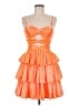 Unbranded 100% Polyester Orange Cocktail Dress Size 6 - photo 1
