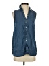 J.Jill Solid Blue Sleeveless Button-Down Shirt Size XS - photo 1