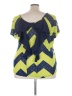 Moa Moa Chevron-herringbone Green Short Sleeve T-Shirt Size 3X - photo 2