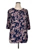 Fig and Flower 100% Rayon Paisley Blue 3/4 Sleeve Blouse Size 1X - photo 1