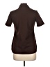 Machine 100% Polyester Brown Short Sleeve Blouse Size 10 - photo 2