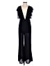 Nic & Jo 100% Polyester Solid Black Jumpsuit Size L - photo 1