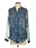 Coldwater Creek 100% Polyester Paisley Blue Long Sleeve Blouse Size S - photo 1