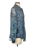 Coldwater Creek 100% Polyester Paisley Blue Long Sleeve Blouse Size S - photo 4