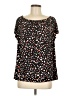 Nine West Hearts Black Short Sleeve Blouse Size L - photo 1