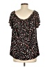 Nine West Hearts Black Short Sleeve Blouse Size L - photo 2