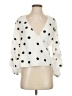 Bar III Polka Dots Ivory 3/4 Sleeve Blouse Size XS - photo 1