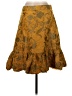 Elevenses Paisley Gold Silk Skirt Size 4 - photo 1