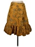 Elevenses Paisley Gold Silk Skirt Size 4 - photo 2