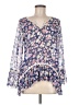 Living Doll 100% Polyester Blue 3/4 Sleeve Blouse Size M - photo 1