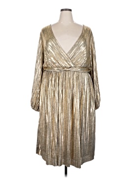 slim fit dress slacks Eloquii Black/Gold Sequin Colorblock Mini Dress- Size 14 (sold out online)