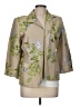 Kate Hill 100% Silk Floral Tan Silk Blazer Size 8 - photo 1