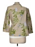 Kate Hill 100% Silk Floral Tan Silk Blazer Size 8 - photo 2