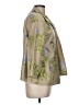 Kate Hill 100% Silk Floral Tan Silk Blazer Size 8 - photo 4