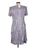 Connected Apparel 100% Polyester Silver Cocktail Dress Size 12 (petite) - photo 2