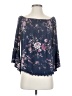 LUQ Blue 3/4 Sleeve Blouse Size S - photo 1