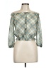 Iz Byer 100% Polyester Argyle Green 3/4 Sleeve Blouse Size 10 - 12 - photo 1