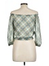 Iz Byer 100% Polyester Argyle Green 3/4 Sleeve Blouse Size 10 - 12 - photo 2