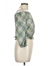 Iz Byer 100% Polyester Argyle Green 3/4 Sleeve Blouse Size 10 - 12 - photo 4