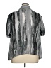 Avenue 100% Polyester Stripes Silver Short Sleeve Blouse Size 14 - 16 Plus - photo 2
