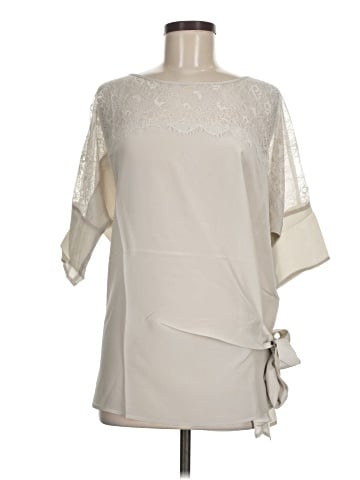 Gold Hawk 3/4 Sleeve Silk Top (view 1)