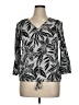 Como Black 100% Rayon Black Gray 3/4 Sleeve Blouse Size XL - photo 1