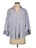 Zara Stripes Blue 3/4 Sleeve Button-Down Shirt Size XS - photo 1