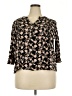 Monday Fun 100% Rayon Black 3/4 Sleeve Blouse Size 2X - photo 1