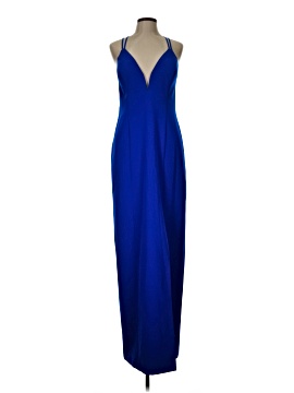 staud blue beaded dress Aidan Mattox MD1E207525 - Long Mesh Sheath Dress main image 1