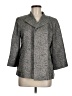 Eileen Fisher 100% Silk Chevron-herringbone Gray Coat Size M - photo 1