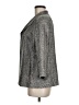 Eileen Fisher 100% Silk Chevron-herringbone Gray Coat Size M - photo 5