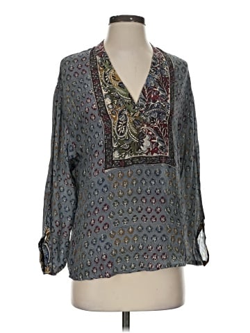 Tolani 3/4 Sleeve Silk Top (view 1)
